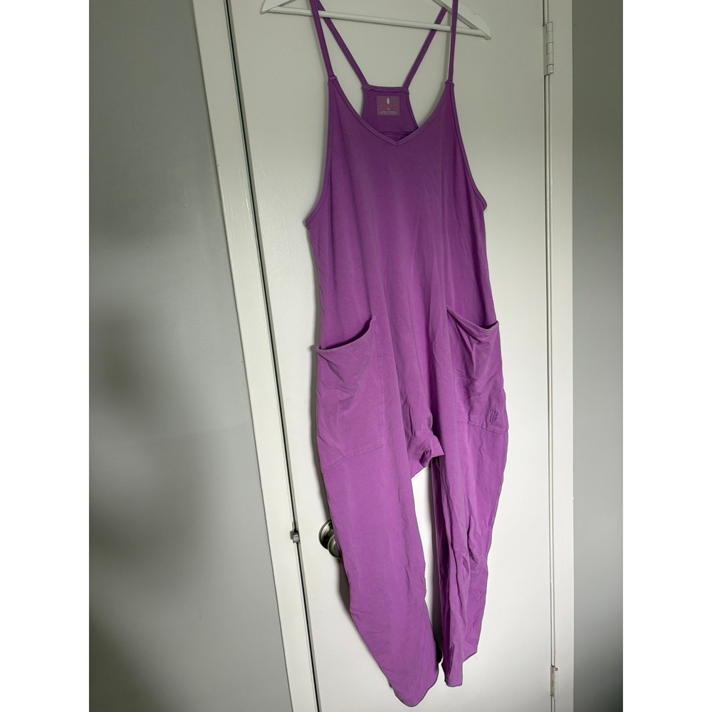 NEW Free People FP Movement Hot Shot Harem Jumpsuit XS Purple Slouchy Romper - Picture 2 of 8